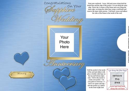 Add a Photo Sapphire Wedding Anniversary with easy fold frame