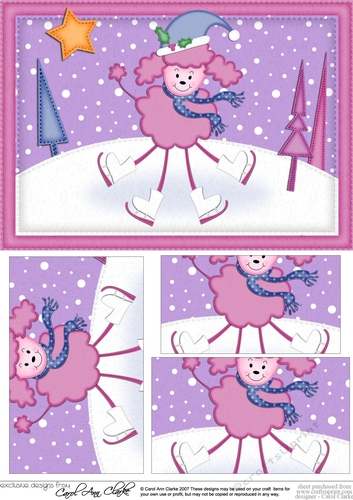 A5 Christmas Poodle Pyramage Topper