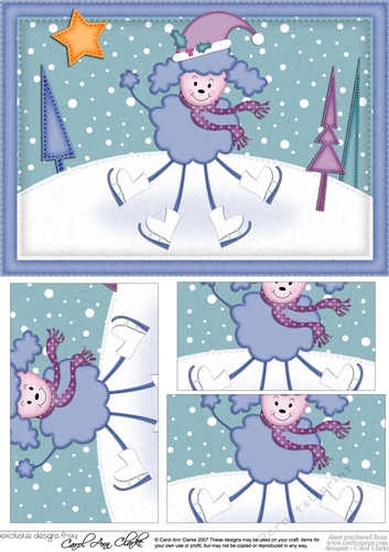 A5 Christmas Poodle Pyramage Topper