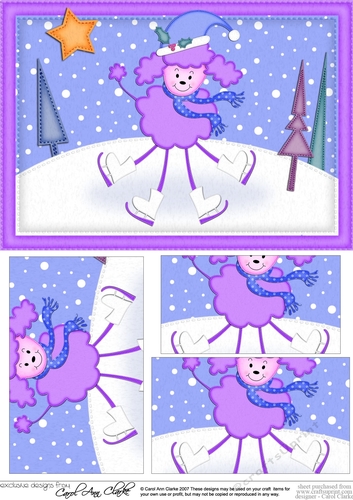 A5 Christmas Poodle Pyramage Topper