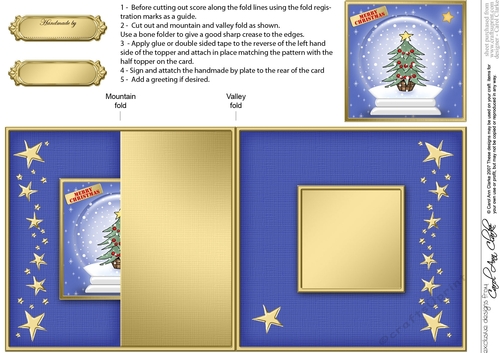 Christmas Tree Snowglobe No-Hole Fold Back Card