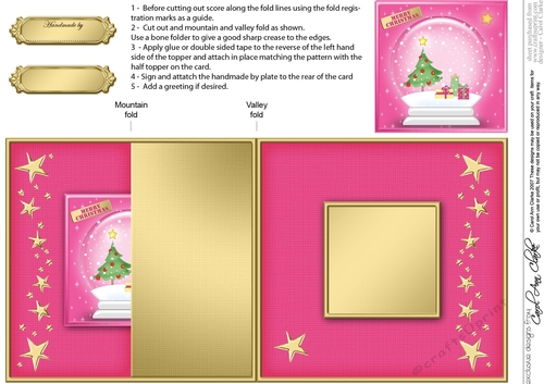 Christmas Tree Snowglobe No-Hole Fold Back Card