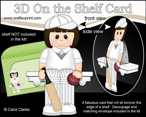 3D On the Shelf Card Kit - Little Cricketer Meredith