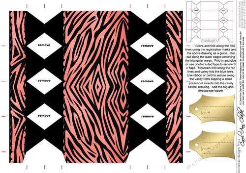 Zebra Animal Print Cracker Shaped Treat or Favour Box