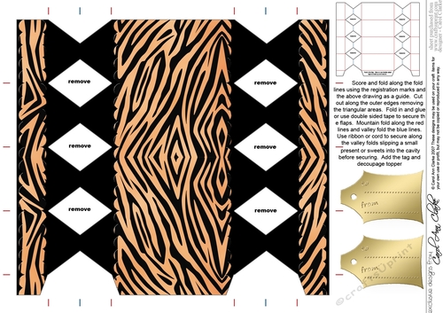 Zebra Animal Print Cracker Shaped Treat or Favour Box