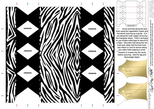 Zebra Animal Print Cracker Shaped Treat or Favour Box