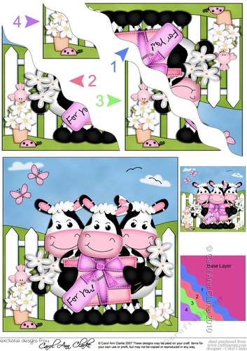 Milly Moo Cow & Friends Wavy Corner side stacker Topper