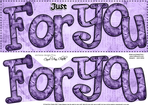 Large DL JUST FOR YOU Clocks 3D decoupage
