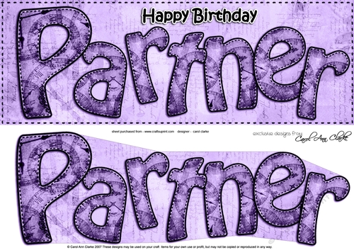 Large DL HAPPY BIRTHDAY PARTNER Clocks 3D decoupage