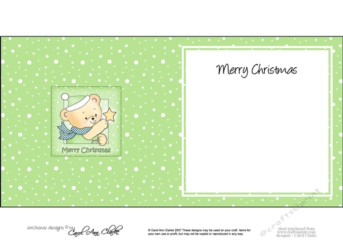 Cute Hunney Bear Robert has a Christmas Star -  square landscape insert