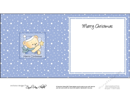 Cute Hunney Bear Robert has a Christmas Star -  square landscape insert