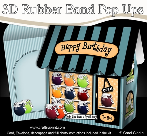 3D Shoppe Pop Up Rubber Band Card Kit  -  The Jam & Jelly Artisan Jams & Preserves Shop