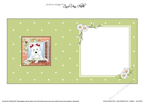 Square landscape insert - Through the Window - Cute Little Westie Dog