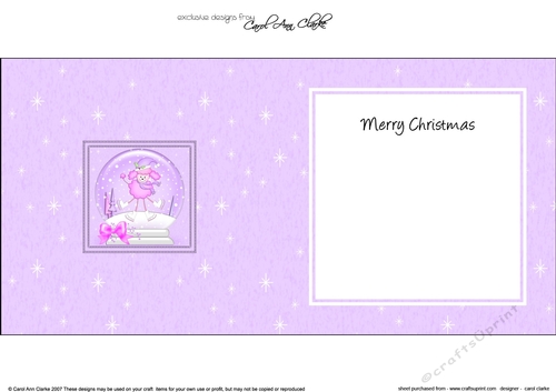 Christmas Bon Bon the Poodle goes Skating Snowglobe square landscape insert