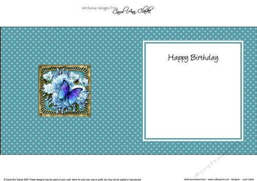 Flowers & Butterfly in a Gold Frame square landscape insert