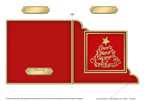 Merry Christmas Tree Cut and Fold Corner Card