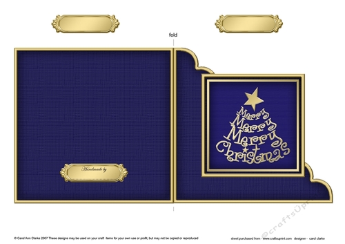 Merry Christmas Tree Cut and Fold Corner Card