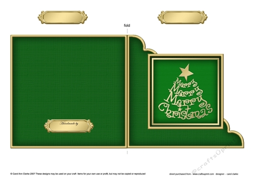 Merry Christmas Tree Cut and Fold Corner Card