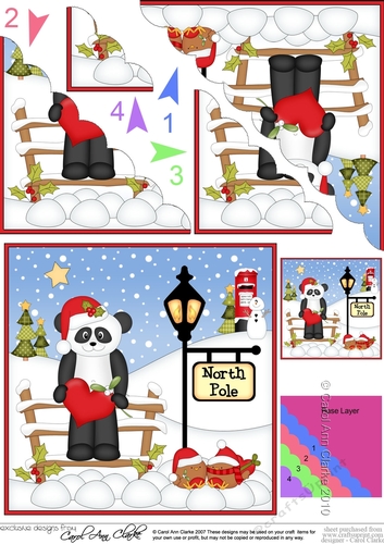 Christmas Chi Chi Panda is at the North Pole Scalloped Corner Stacker