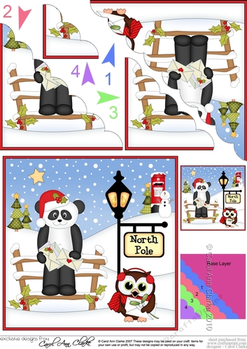 Christmas Chi Chi Panda is at the North Pole Scalloped Corner Stacker
