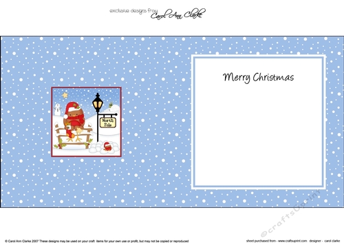 Christmas Bobbin Robin is at the North Pole insert square landscape