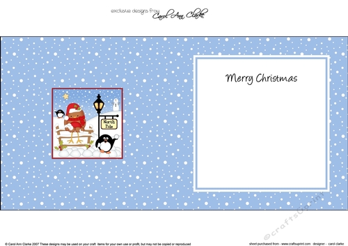 Christmas Bobbin Robin is at the North Pole insert square landscape