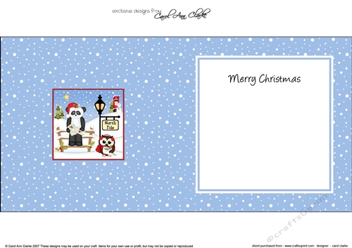 Christmas Chi Chi Panda is at the North Pole insert square landscape