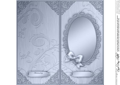 Dl Metallic Lace and Bow Card Front