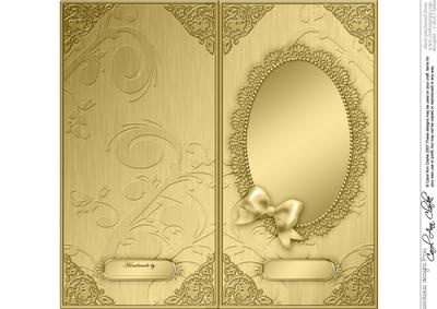 Dl Metallic Lace and Bow Card Front