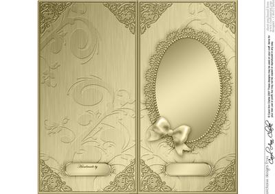 Dl Metallic Lace and Bow Card Front