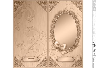 Dl Metallic Lace and Bow Card Front