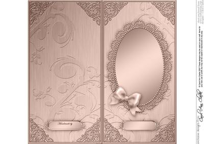 Dl Metallic Lace and Bow Card Front