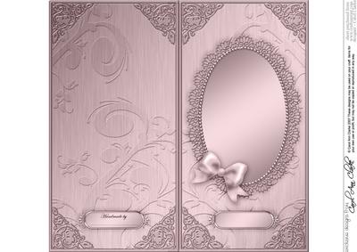 Dl Metallic Lace and Bow Card Front