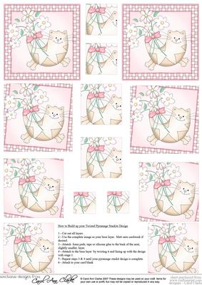 Cute Cat Twisted Pyramage Sheet