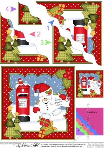 Christmas Snowball Sam Posts a Letter to Santa Wavy Corner Topper