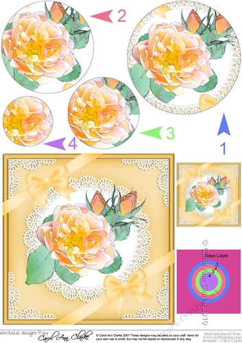 Rose and Lace Circle Pyramage Topper