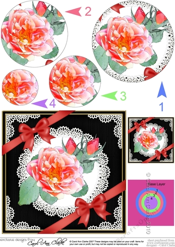 Rose and Lace Circle Pyramage Topper