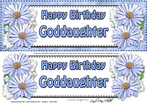Large DL Happy Birthday GODDAUGHTER Daisies Floral 3D decoupage