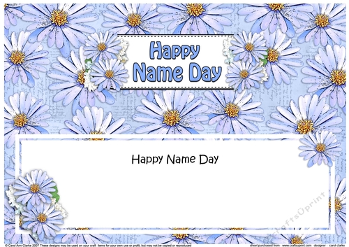 Large DL HAPPY NAME DAY Daisies Floral matching insert