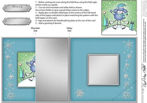 Cute Christmas Poodle Dog No-Hole Fold Back Card