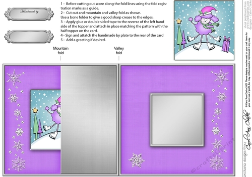 Cute Christmas Poodle Dog No-Hole Fold Back Card