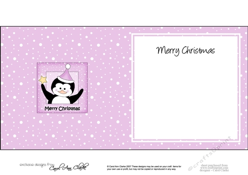 Cute Penguin has a Christmas Star square insert