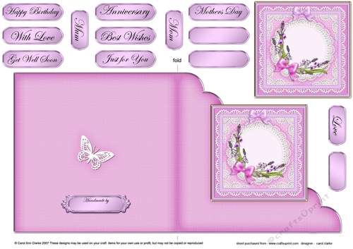 Pretty Bluebells Cut and Fold Card Corner Card