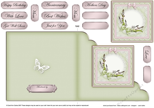 Pretty Bluebells Cut and Fold Card Corner Card