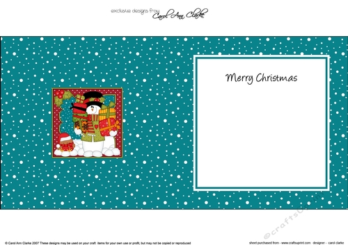 Christmas Snowman Rio has lots of Presents to deliver insert square landscape