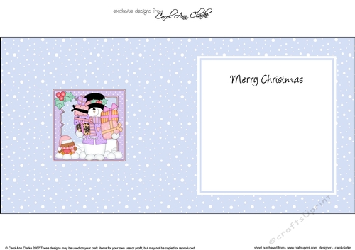 Christmas Snowman Rio has lots of Presents to deliver insert square landscape