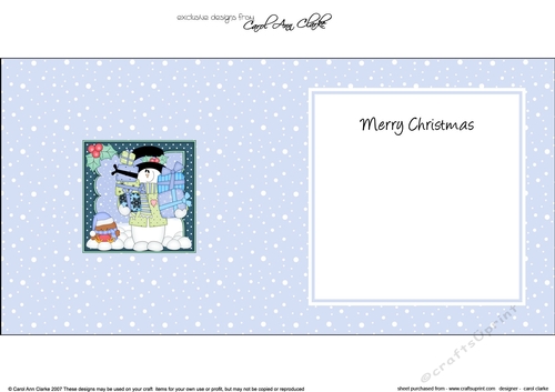 Christmas Snowman Rio has lots of Presents to deliver insert square landscape