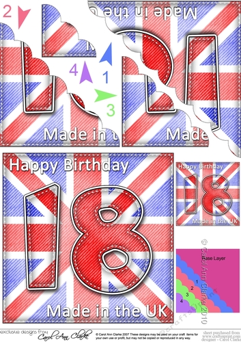 Flying the Flag UK 18th Birthday Scalloped Corner Stacker