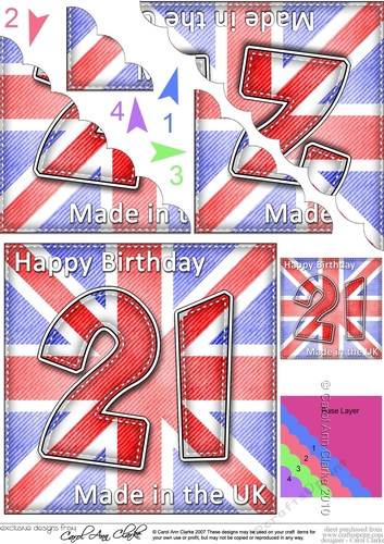 Flying the Flag UK 21st Birthday Scalloped Corner Stacker
