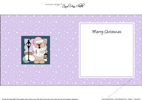 Christmas Livvy Bear is Carol Singing insert square landscape